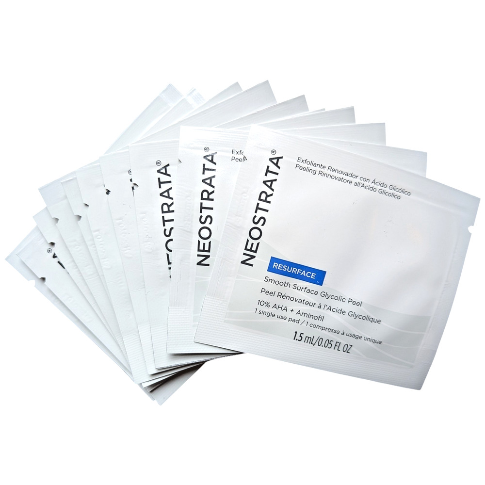 Neostrata Smooth Resurface Daily Glycolic Peel 10% AHA + Aminofil (Lot of 10)